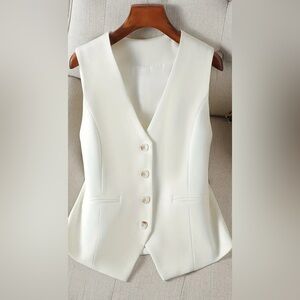 Cream Button-Up Vest
